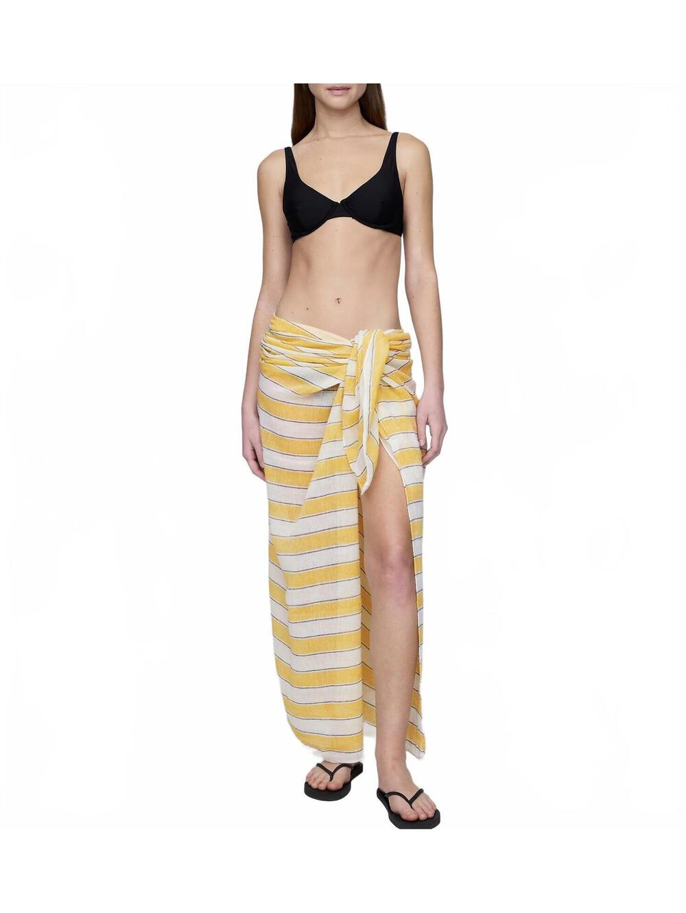 Gap Cotton-Blend Striped Sarong NWT Yellow Stripe